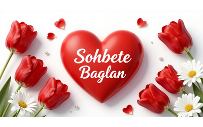 romantik sohbete bağlan kalp ve çiçek temalı sohbet görseli